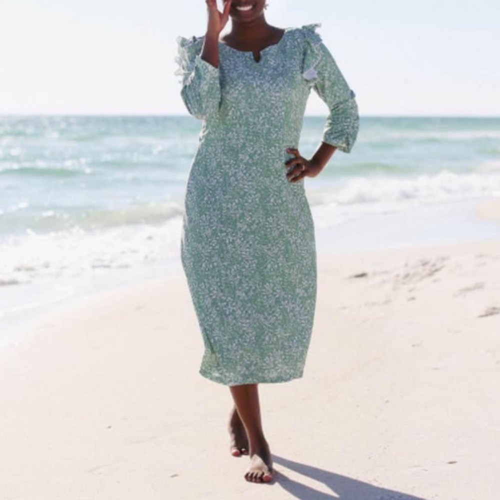 Dainty Jewells Green quarter sleeve swim dress - Picture 2 of 2